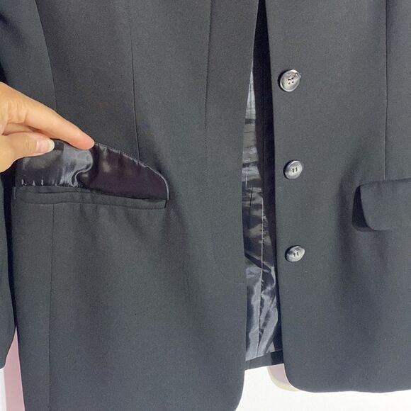 Vtg Talbots Blazer 6 Black Old Money Business Office Formal Minimalistic - Picture 6 of 6